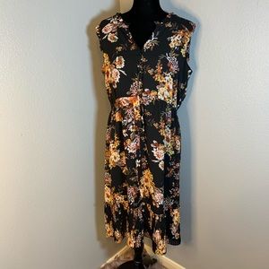 And New Day Black Polyester Autumn Floral    Large